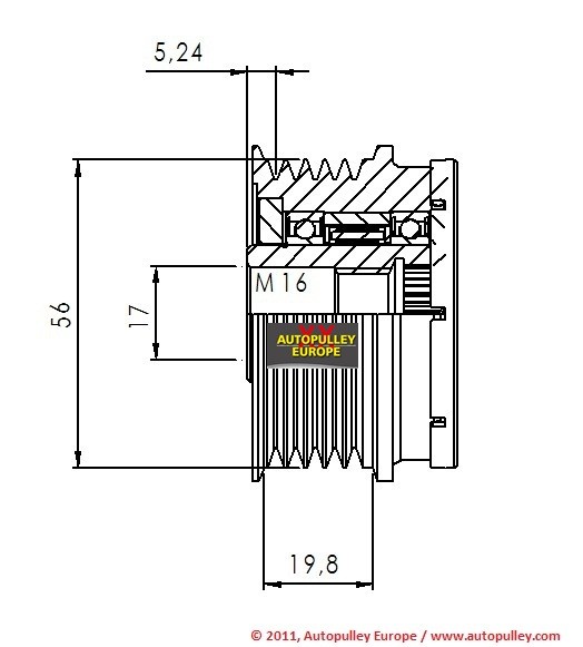 Ģeneratora brīvgaitas mehānizms AUTOPULLEY AF225653 535000410 VKM03102 028903119T 028903165