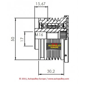 Обгонная муфта генератора AUTOPULLEY AF239809 6401500160 6681550215 MN960267 6401500660 6401500360