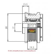 Ģeneratora brīvgaitas mehānizms AUTOPULLEY AZ236332 2741527011 535018410 VKM06100