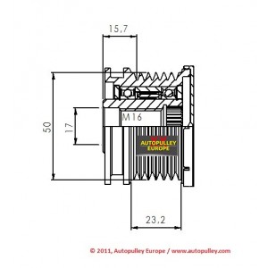 Ģeneratora brīvgaitas mehānizms AUTOPULLEY AF228824 535001510 VKM03821 6111500160 6111550215