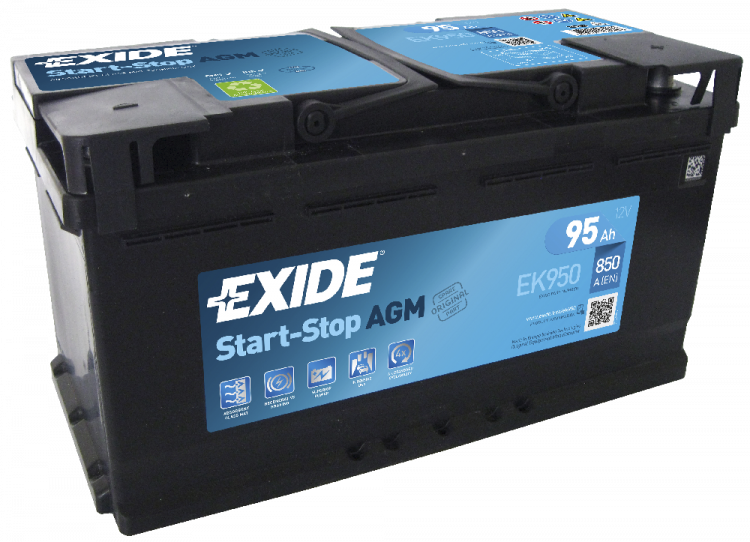 Akumulators AGM EXIDE EK950 95Ah 850A