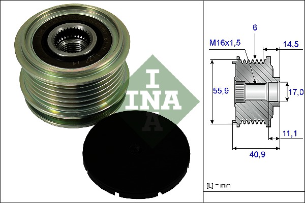 Ģeneratora brīvgaitas mehānizms INA 535001210 VKM03100 021903119A 038903119A 021903119G