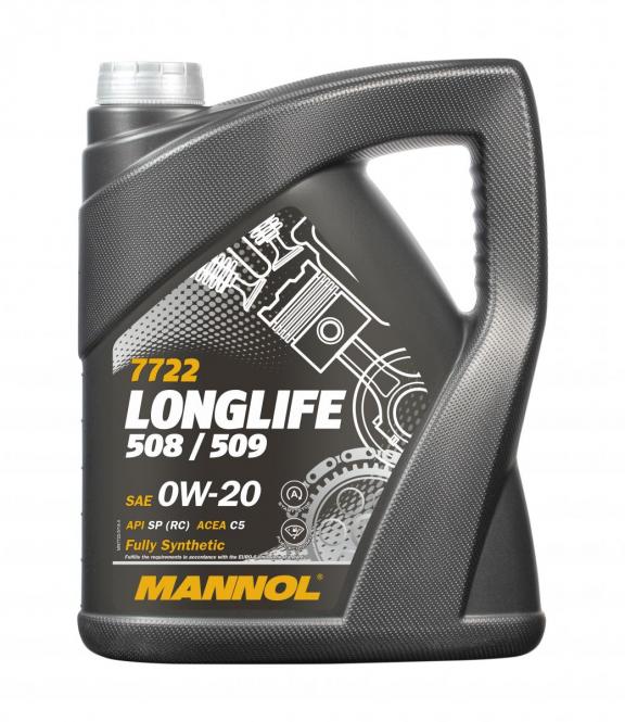 Масло моторное MANNOL 7722 0W20 LONGLIFE 508/509 5L