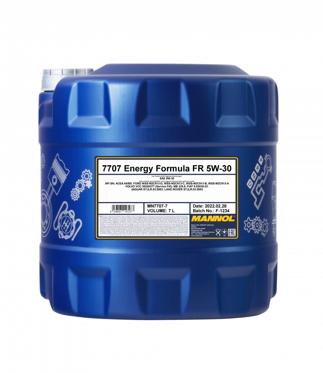 Моторное масло MANNOL 7707 5W30 Energy formula FR 7L