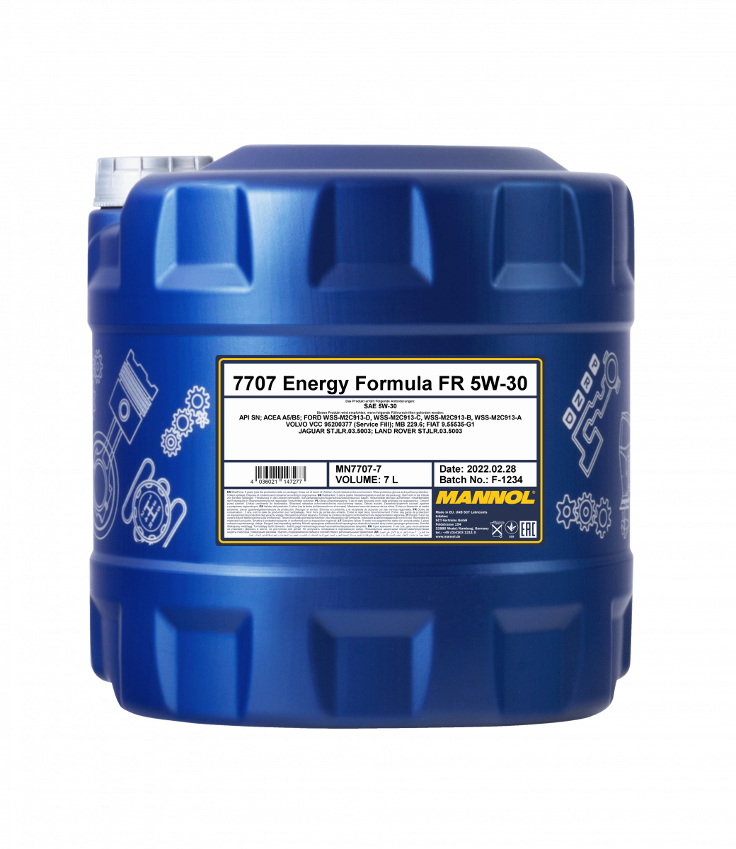 Motoreļļa MANNOL 7707 5W30 Energy formula FR 7L