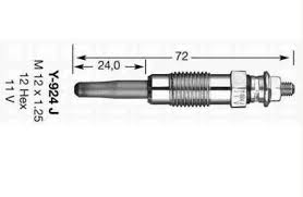 Свеча накаливания NGK Y-902R Y-924J 0250201039 CH189