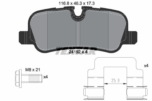 Комплект тормозных колодок TEXTAR 2419201 LR016808 LR019627 SFP500020