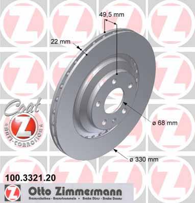 Комплект тормозных дисков ZIMMERMANN 100.3321.20 4F0615601F DDF1240 92132603